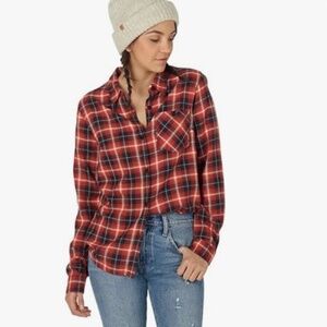 Burton Women’s button down Shirt Plaid Flannel 100% cotton Grungy S